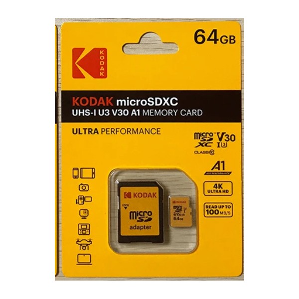 CARTE MICRO SD 64 GB avec adaptateur KODAK