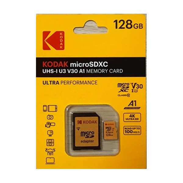 CARTE MICRO SD 128 GB avec adaptateur KODAK