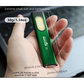 LAMPE DE POCHE A LEDS WARSUN T7 NOIR OU VERT