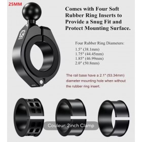 SUPPORT BOULE D.25 ALU NOIR D.38/45/50 RÉF : 6017