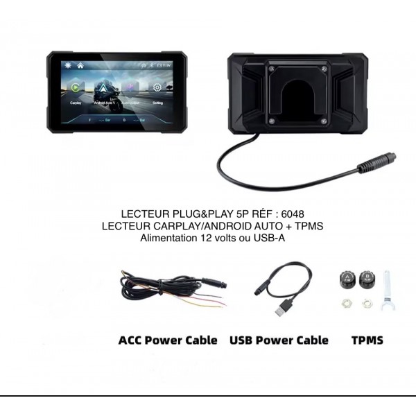 LECTEUR PLUG&PLAY 5P 12v+USB.A TPMS RÉF : 6048
