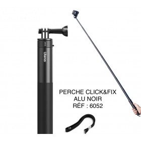 PERCHE À SELFIE ALU NOIR CLICK&FIX LG DE 25 CM A 1,50 MT RÉF C017GBB1
