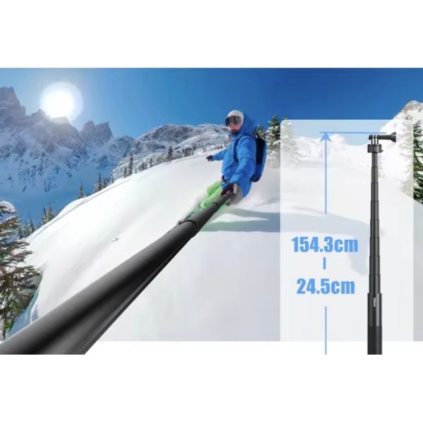 PERCHE À SELFIE ALU NOIR CLICK&FIX LG DE 25 CM A 1,50 MT RÉF C017GBB1