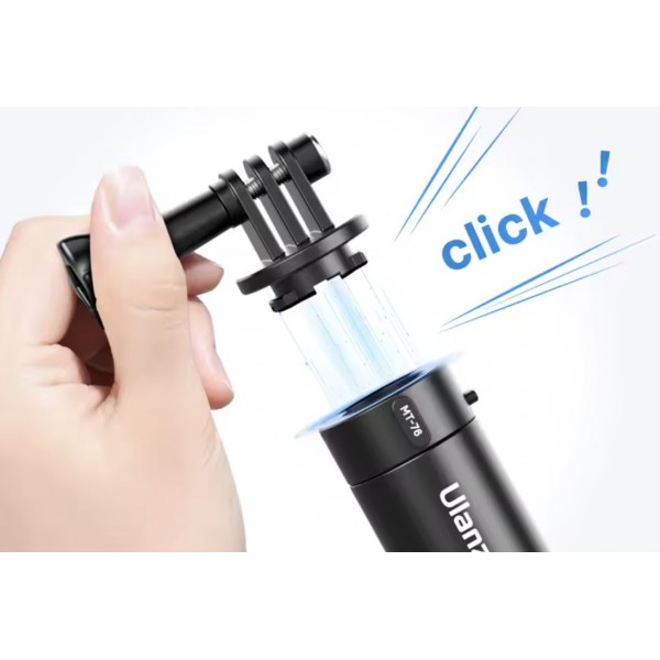 PERCHE À SELFIE ALU NOIR CLICK&FIX LG DE 25 CM A 1,50 MT RÉF C017GBB1