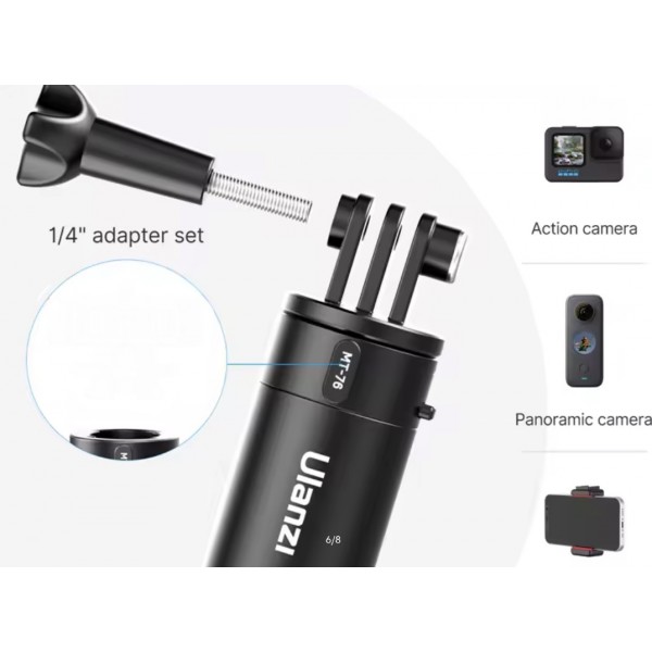 PERCHE À SELFIE ALU NOIR CLICK&FIX LG DE 25 CM A 1,50 MT RÉF C017GBB1