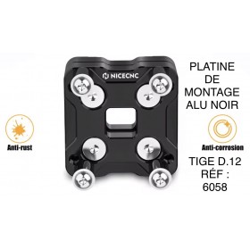 PLATINE DE MONTAGE ALU NOIR D.12 RÉF 6058