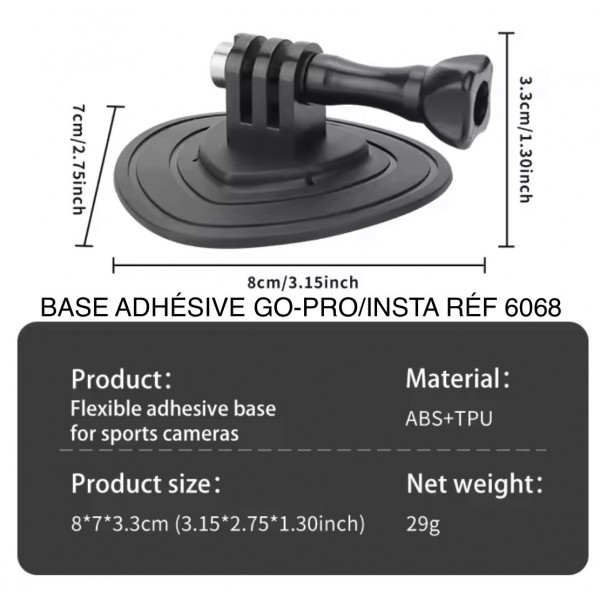 BASE ADHÉSIVE GO-PRO/ INSTA RÉF : 6068