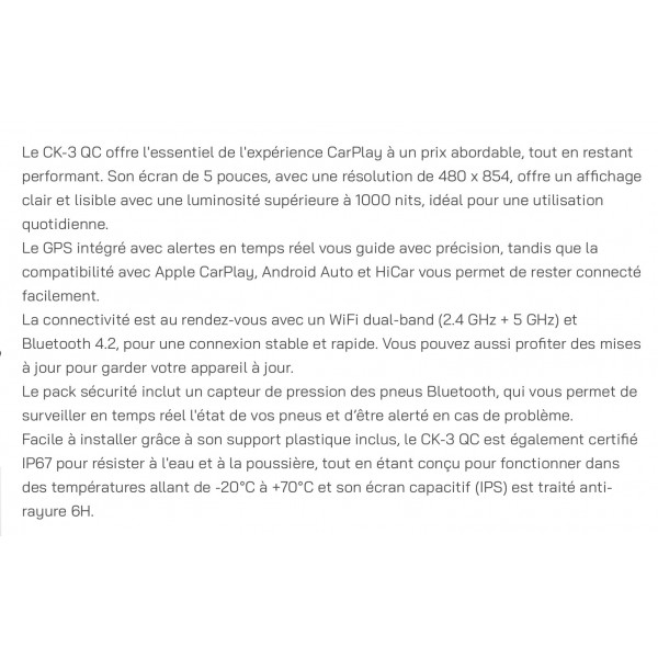 LECTEUR PLUG&PLAY CK-3 QC + TPMS 5 P