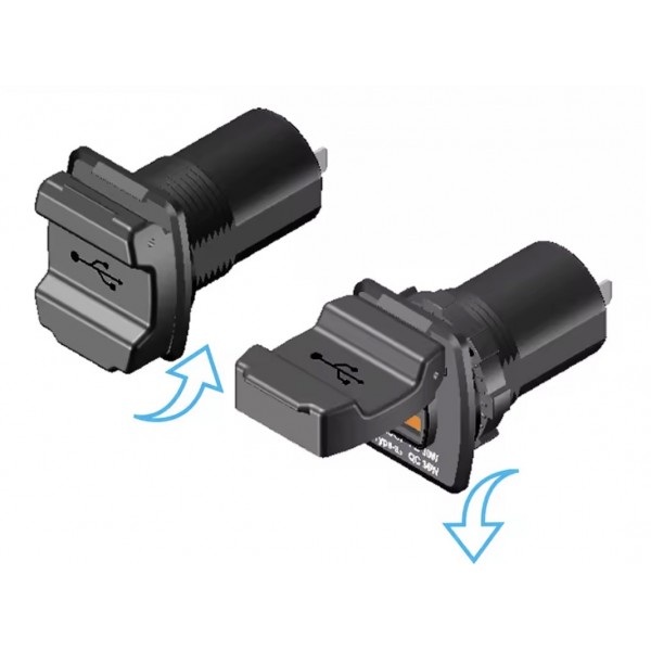 FICHE ÉTANCHE 12 volts / USB-A + USB-C (ABS) RÉF : 6072