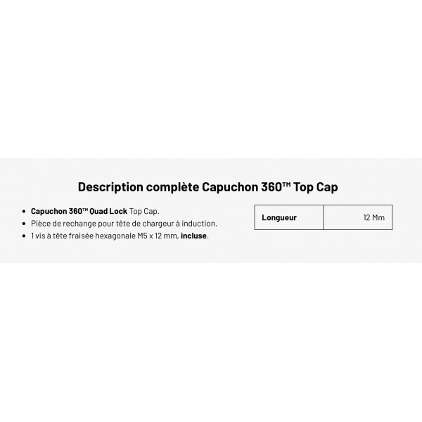 TÊTE DE RECHANGE QUADLOCK RÉF : QLH-360-CAP