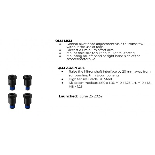 KIT DE 4 VIS D’ADAPTATION M-8 / M-10 RÉF : QLP-MSA