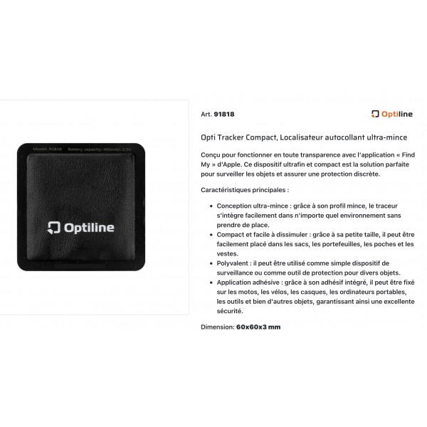 OPTI TRACKER APPLE FIND My D.60x65 RÉF : 91818