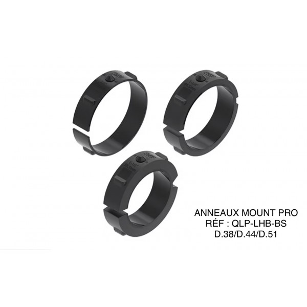 SET DE 3 ANNEAUX MOUNT PRO D.38/D.44/D.51 RÉF : QLP-LHB-BS