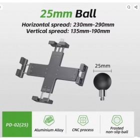SUPPORT TABLETTE ALUMINIUM D.25 RÉF : PD-02