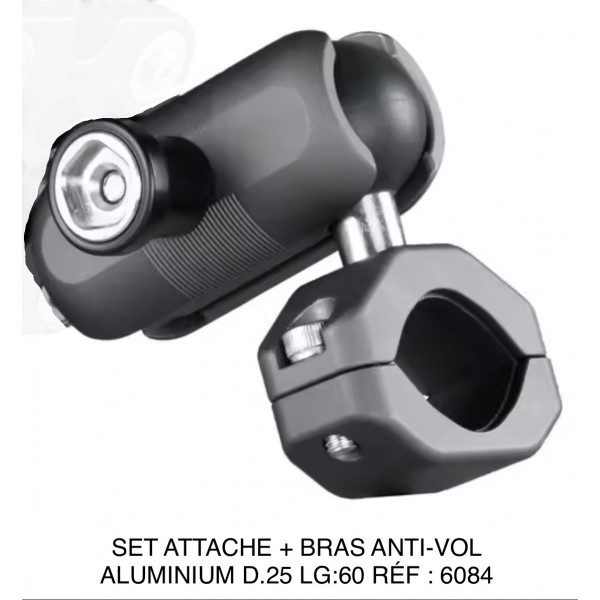 Set de 2 ATTACHE + BRAS ANTI-VOL ALUMINIUM L-60 RÉF : 6084