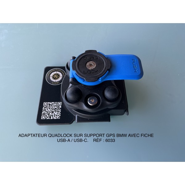 SUPPORT TÉLÉPHONE AVEC ANTI VIBRATIONS ET FICHE USB POUR SUPPORT GPS BMW