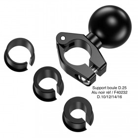Support boule noir D.25 PM de 10/12/14/16