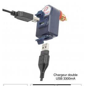 CHARGEUR COUDÉ DBLE USB 3300 mA
