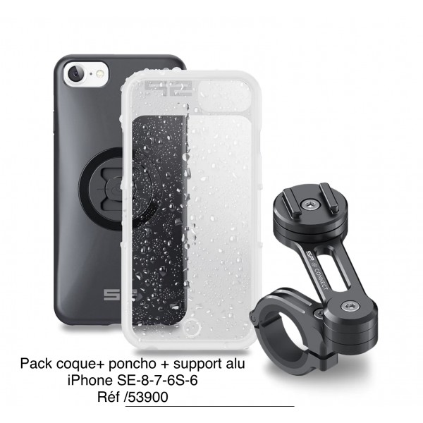Pack - promo - coque + poncho + support alu noir iPhone SE-8-7-6S-6 réf / 53900