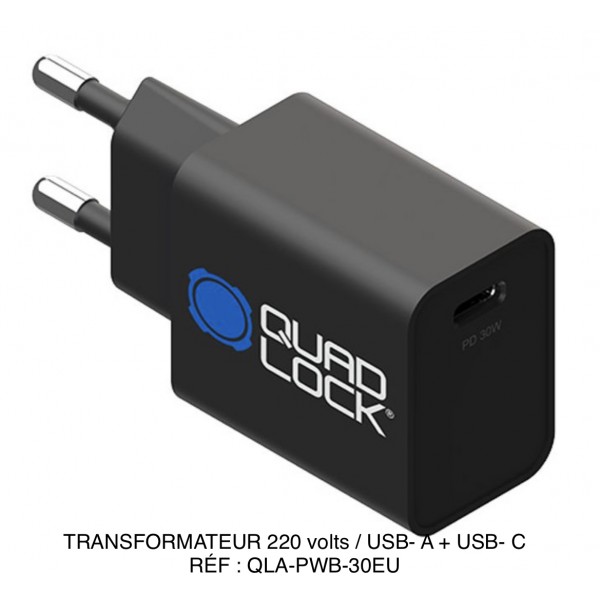 TRANSFORMATEUR 220 volts / USB- C RÉF QLA-PWB-30EU