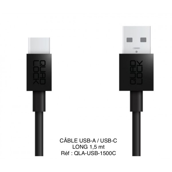 CÂBLE USB-A / USB- C LONG 1,50 RÉF : QLA-USB-1500C