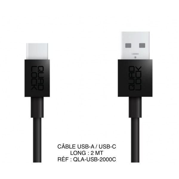 CÂBLE USB-A / USB-C LONG : 2 MT REF / QLA-USB-2000C